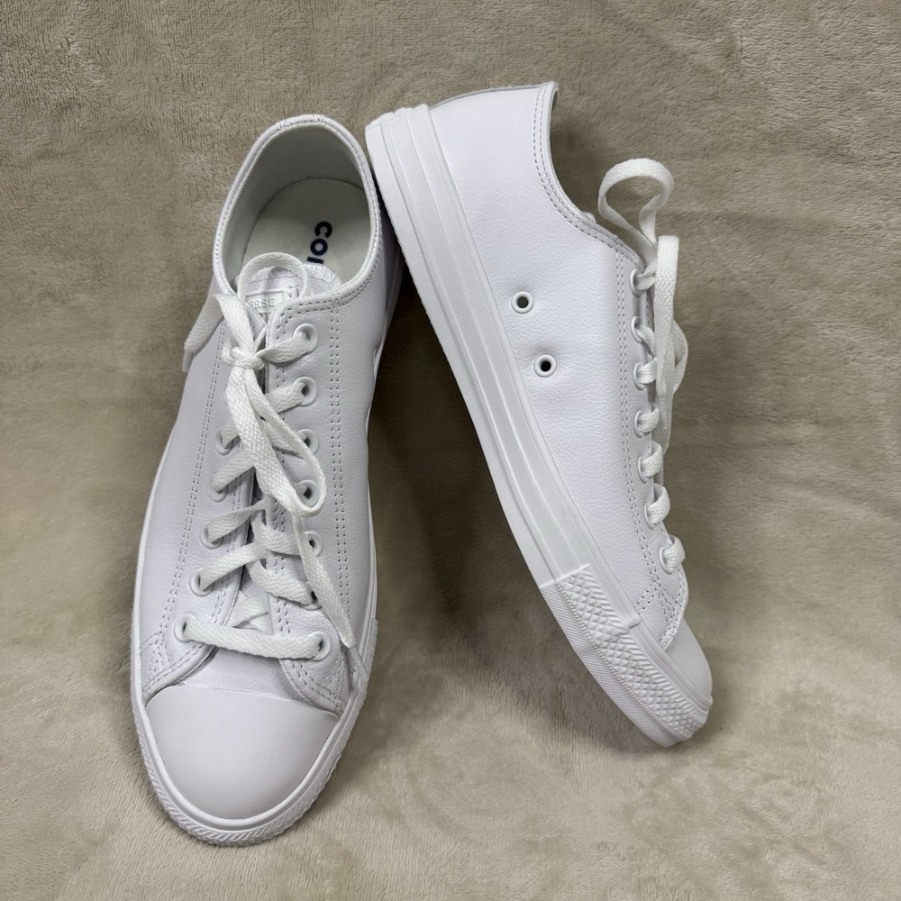 Converse Chuck Taylor All Star Leather Ox Triple White Men's 9 Women's 11 NWOT